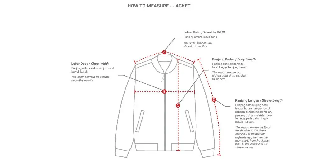 Size Chart Apparel Pria