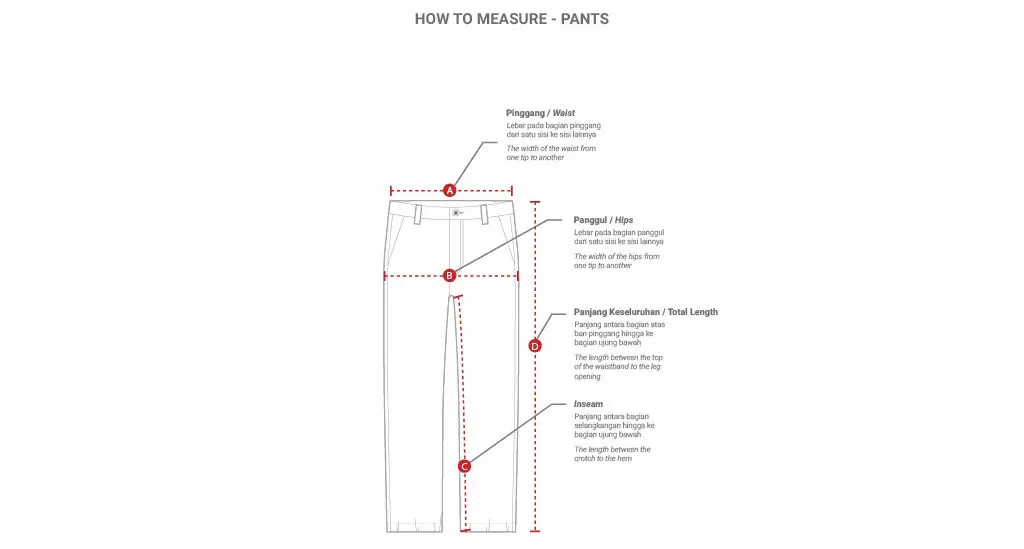 Size Chart Apparel Pria
