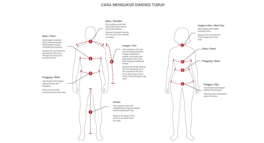 Size Chart Apparel Pria