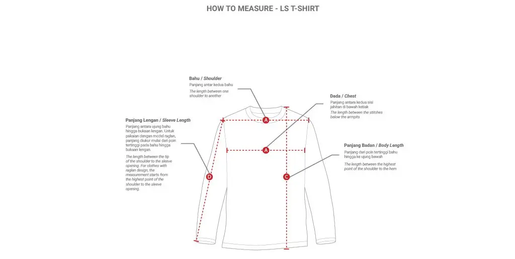 Size Chart Apparel Pria