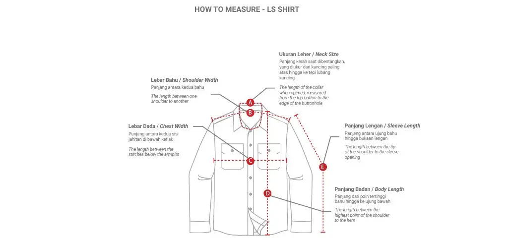 Size Chart Apparel Pria