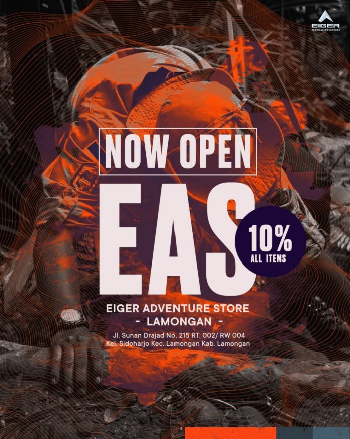Diskon 10% Semua Produk di Eiger Adventure Store Lamongan