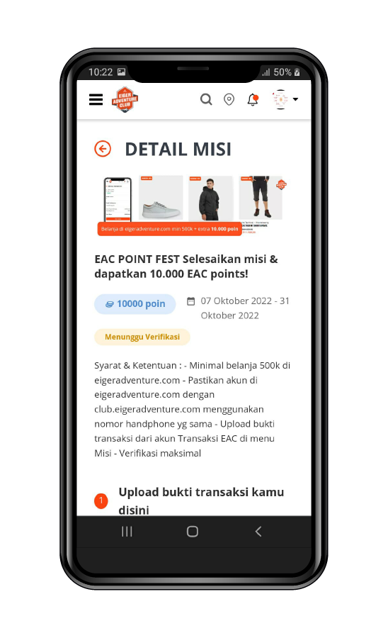 Submit Bukti Transaksi Promo Member EIGER