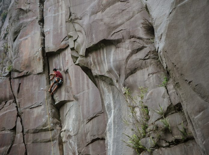 trad climbing