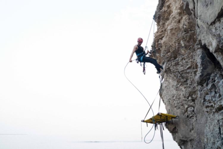 solo rock climbing
