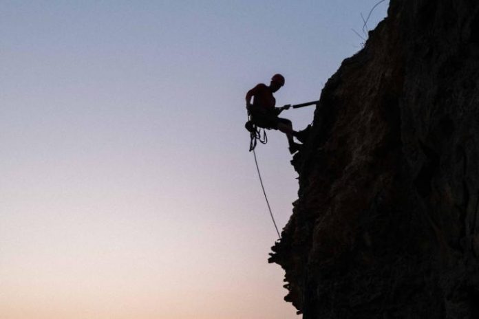 solo rock climbing