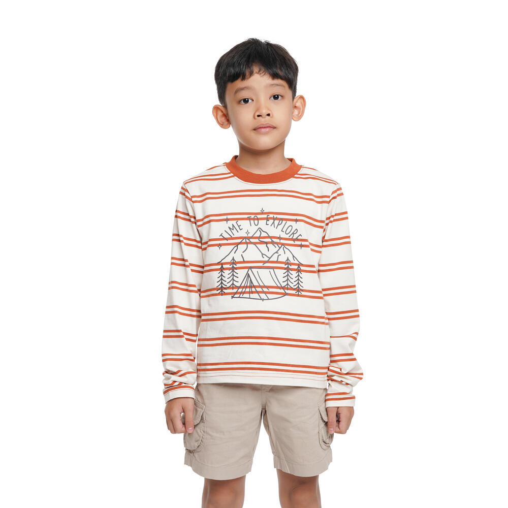 Junior Moorland Stripe LS Tees merupakan kaos anak laki-laki dari EIGER